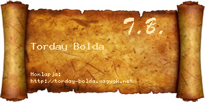 Torday Bolda névjegykártya